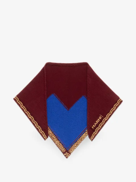Marni logo-intarsia knitted bandana scarf