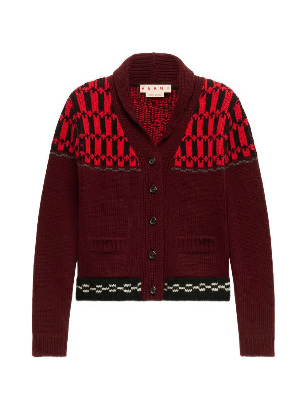 Marni Cardigan mit Jacquardmuster - Rot