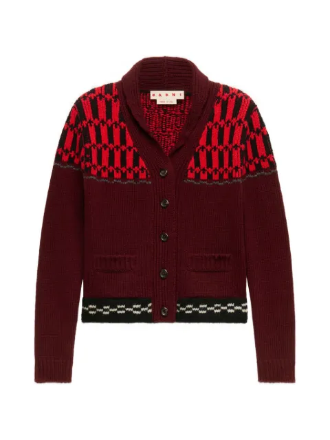 Marni wool cardigan with geometric motif