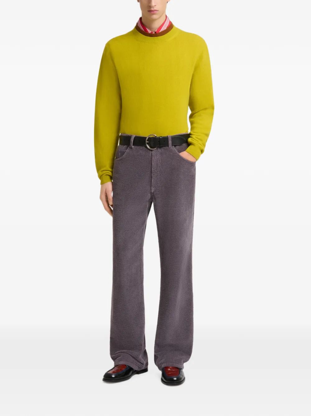 Marni Flared ribfluwelen broek Grijs