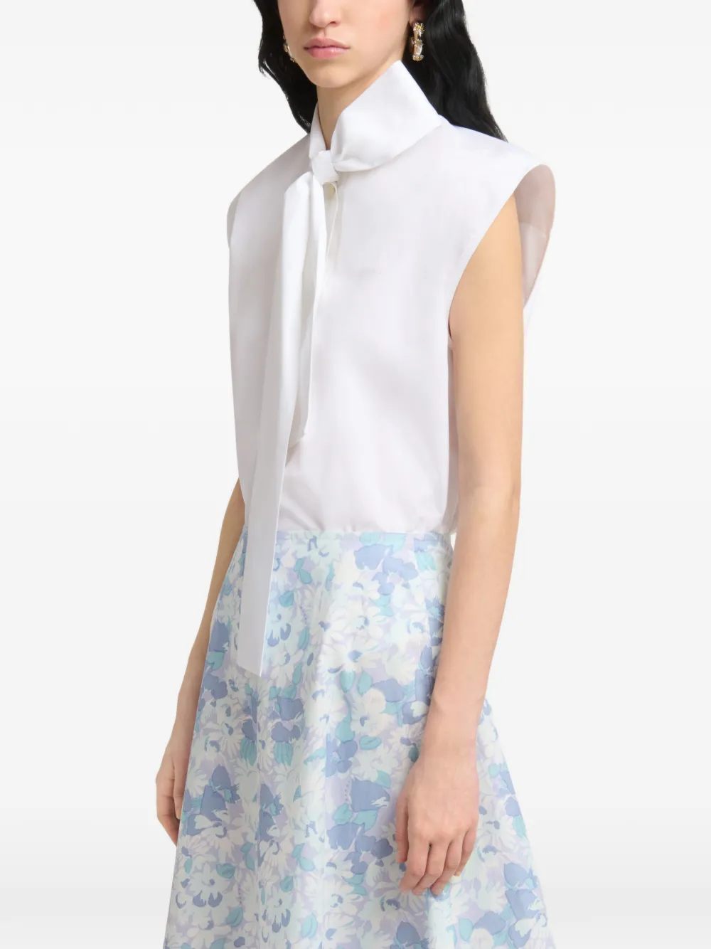 Marni Blouse met gestrikte hals Wit