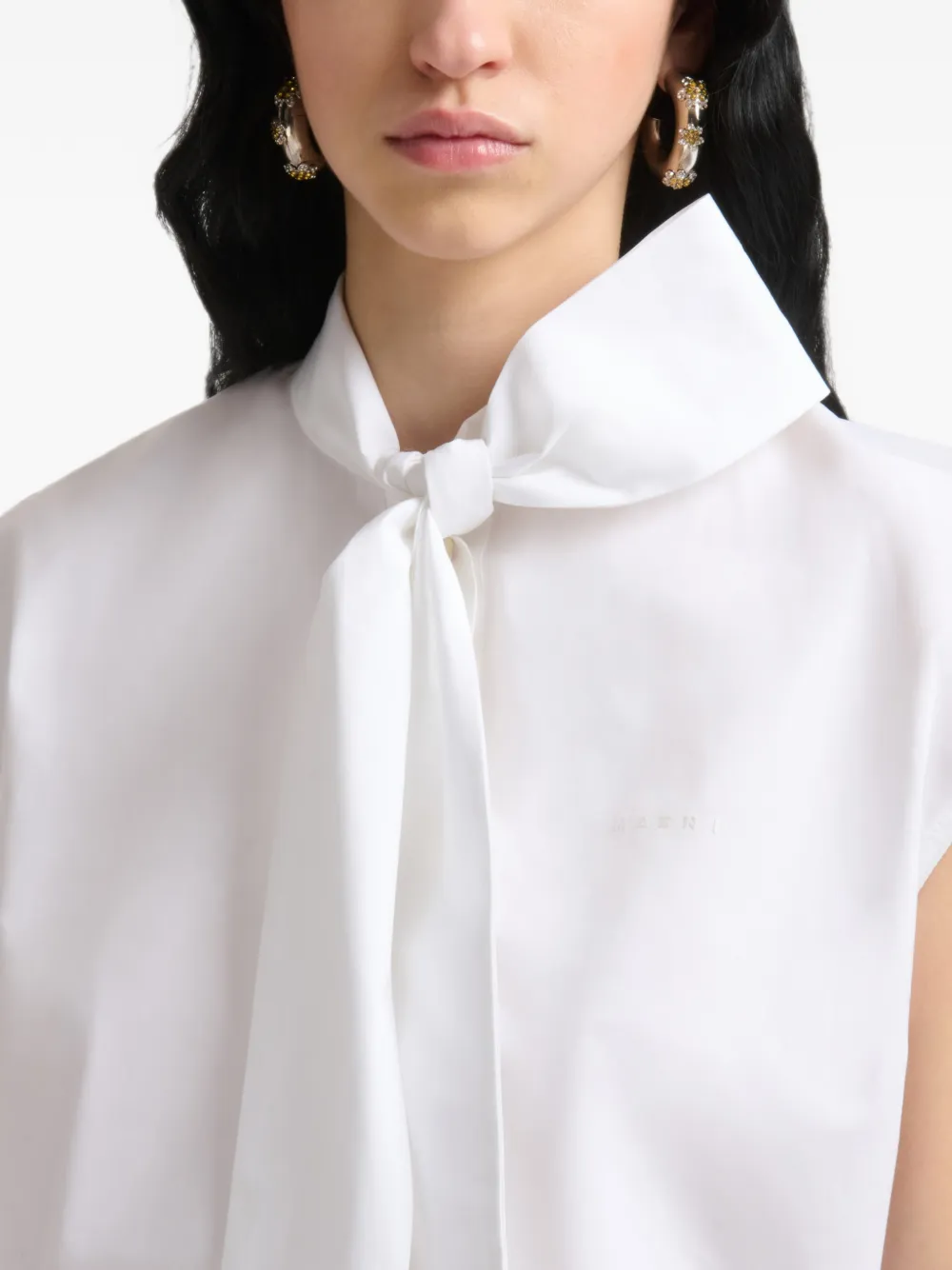Marni Blouse met gestrikte hals Wit