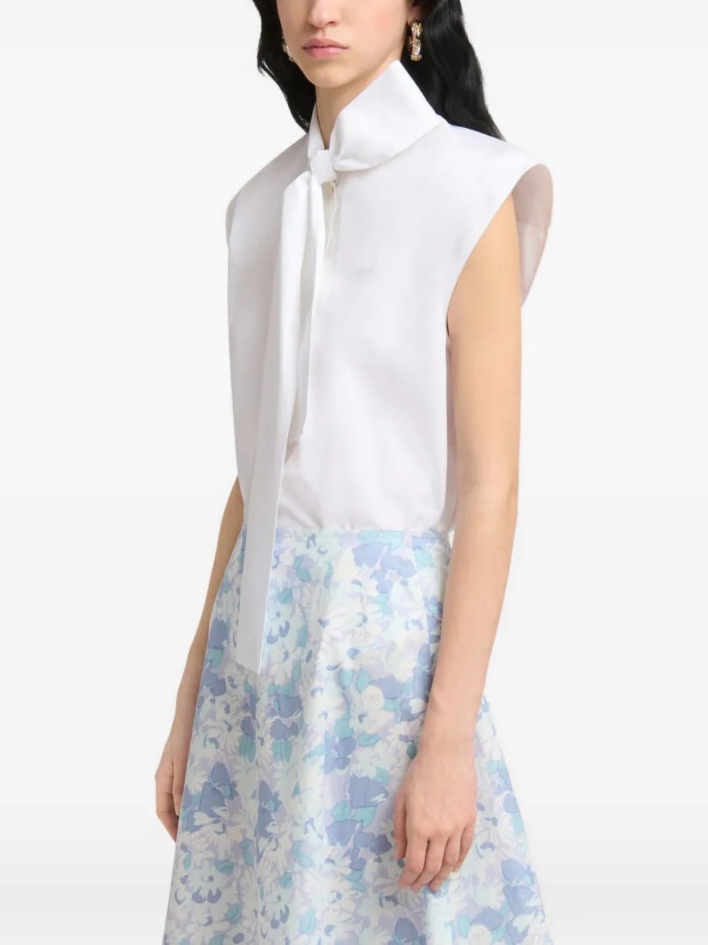 Marni Blouse met gestrikte hals Wit