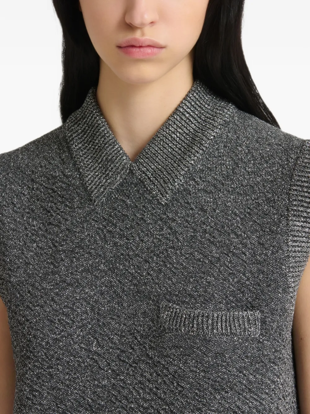 Marni Wollen mini-jurk met lurex details Grijs