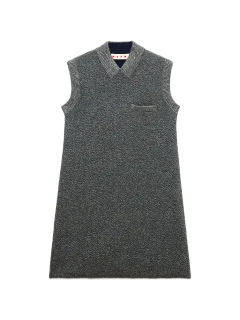 Marni gray wool mini dress with lurex detailing