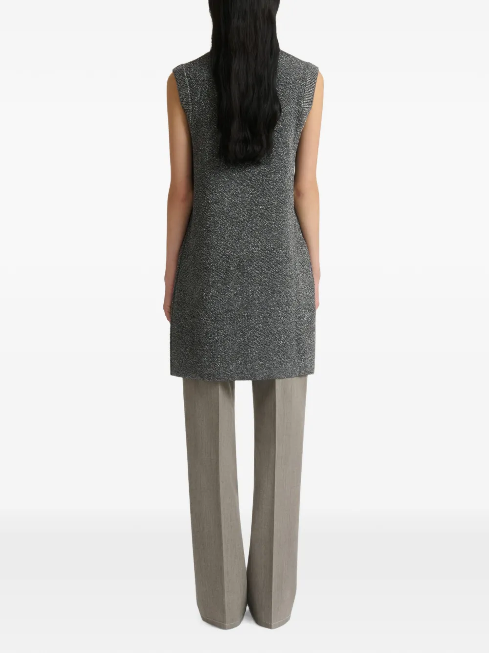 Marni Wollen mini-jurk met lurex details Grijs