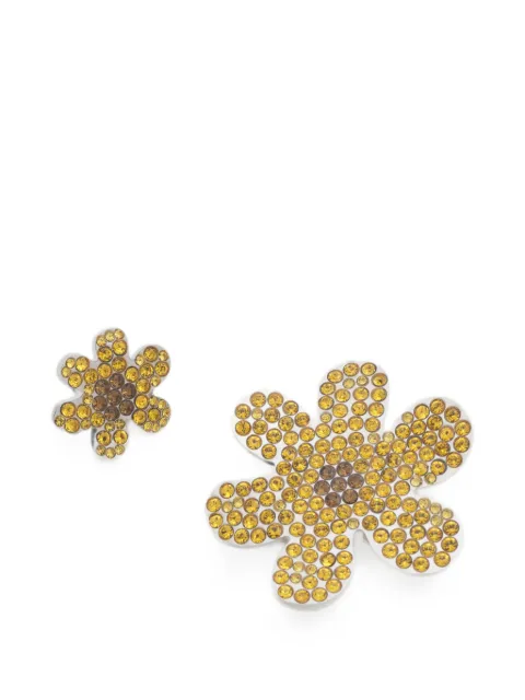 Marni rhinestone-embellished daisy brooches