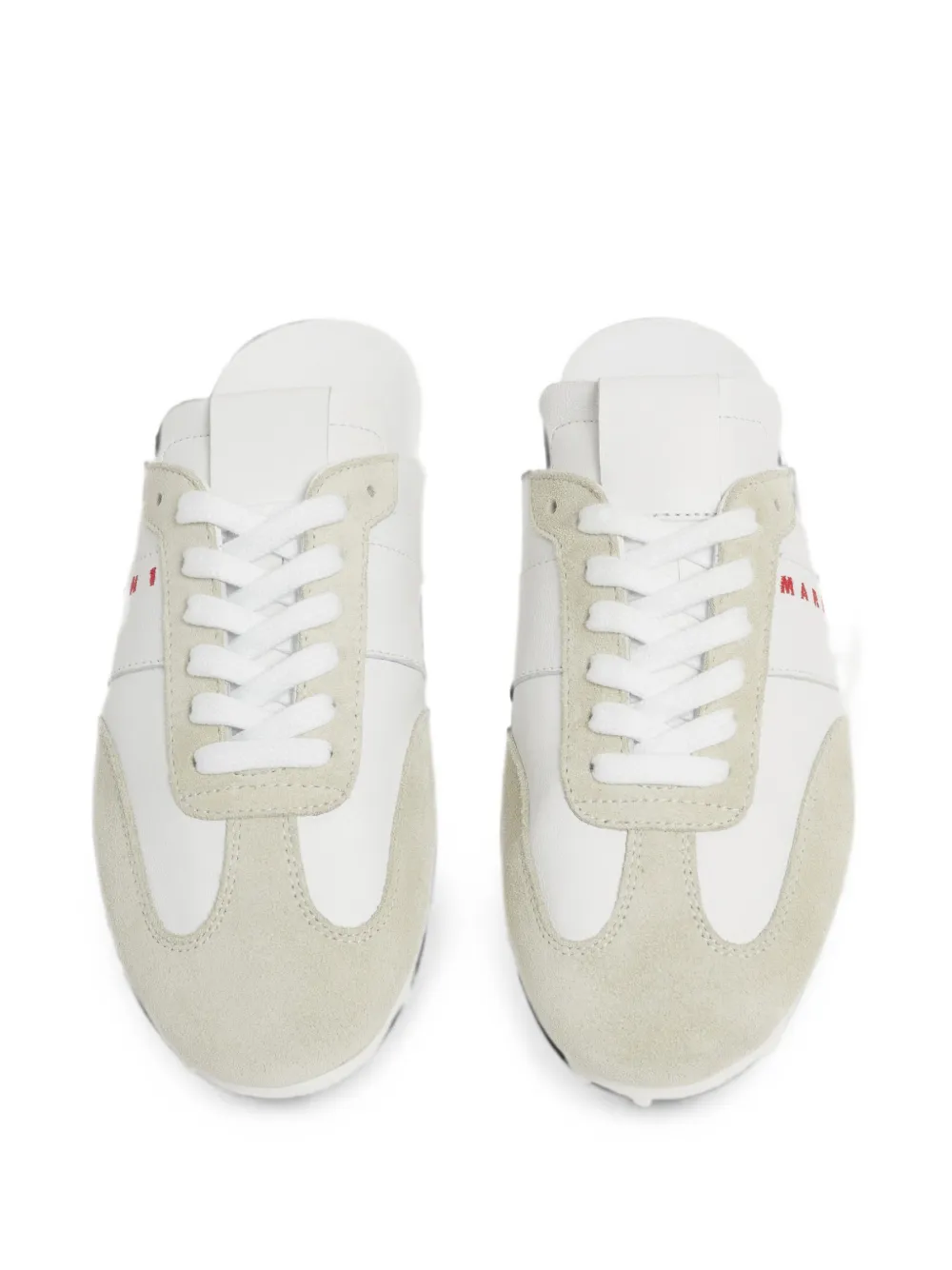 Marni Softy Soccer nappa leren en suède slip-on sneakers Wit