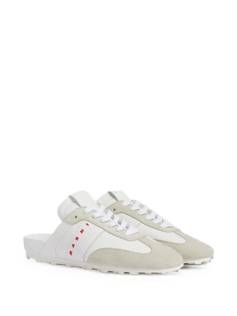 Marni Softy Soccer nappa leren en suède slip-on sneakers Wit