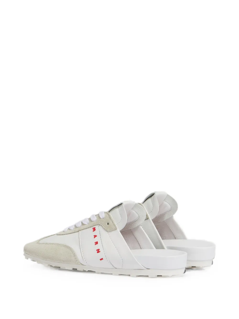 Marni Softy Soccer nappa leren en suède slip-on sneakers Wit