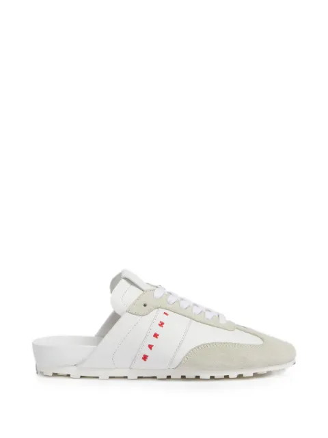 Marni white nappa leather and suede Softy Soccer slip-on sneakers