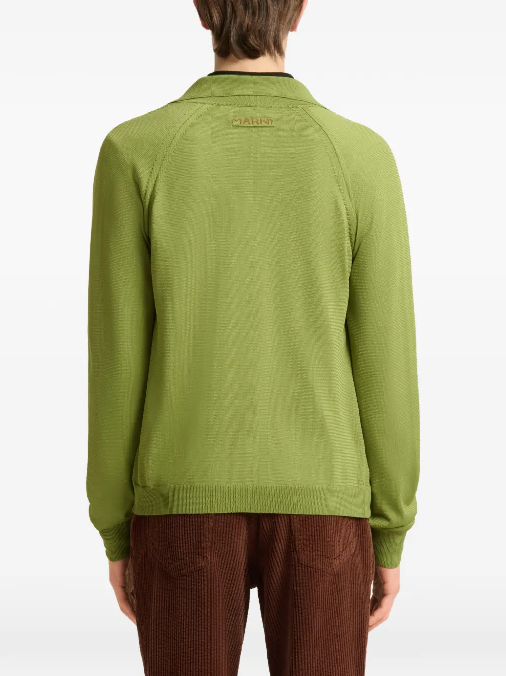Marni Techno gebreid vest met polokraag Groen