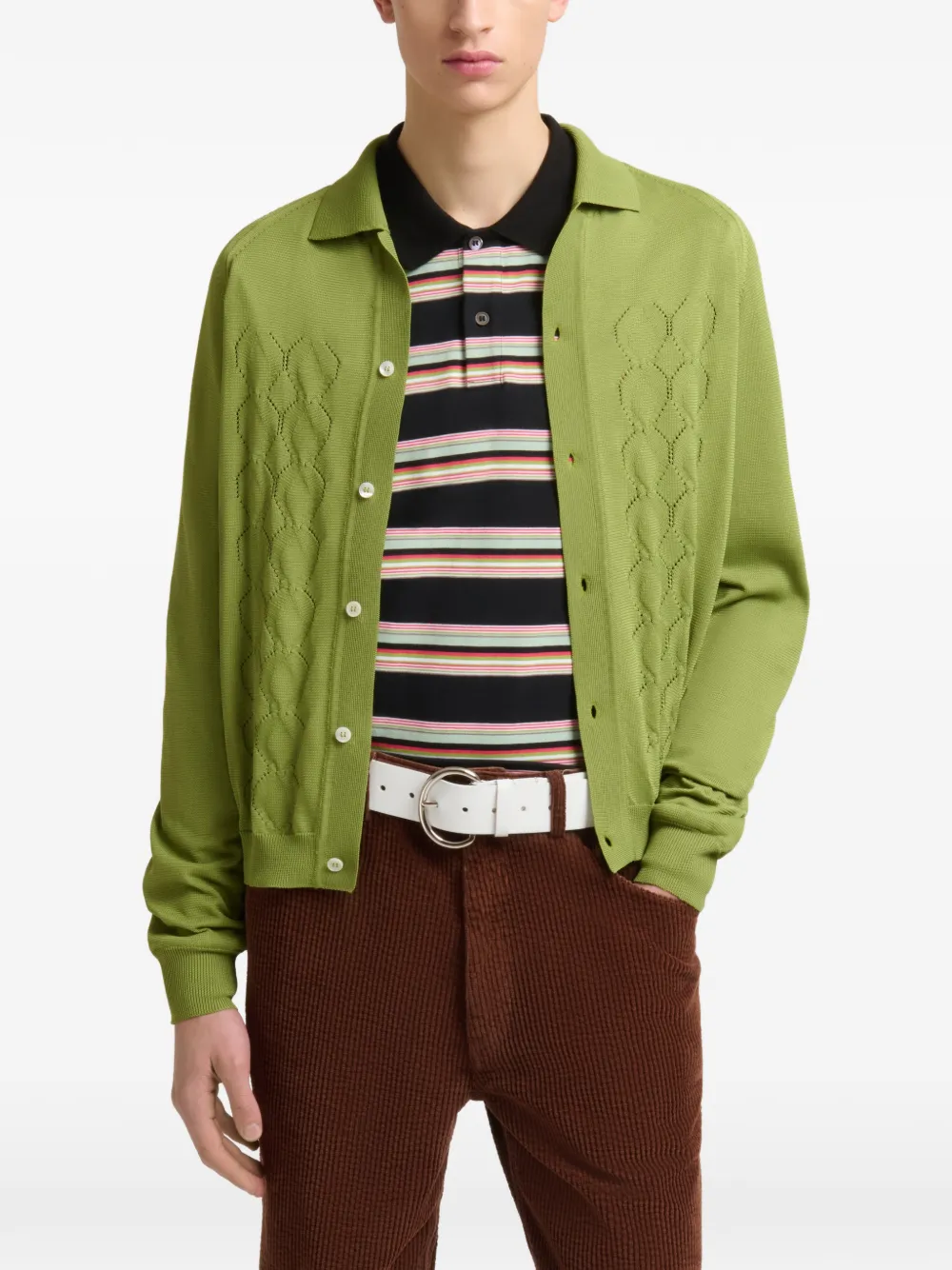 Marni Techno gebreid vest met polokraag Groen