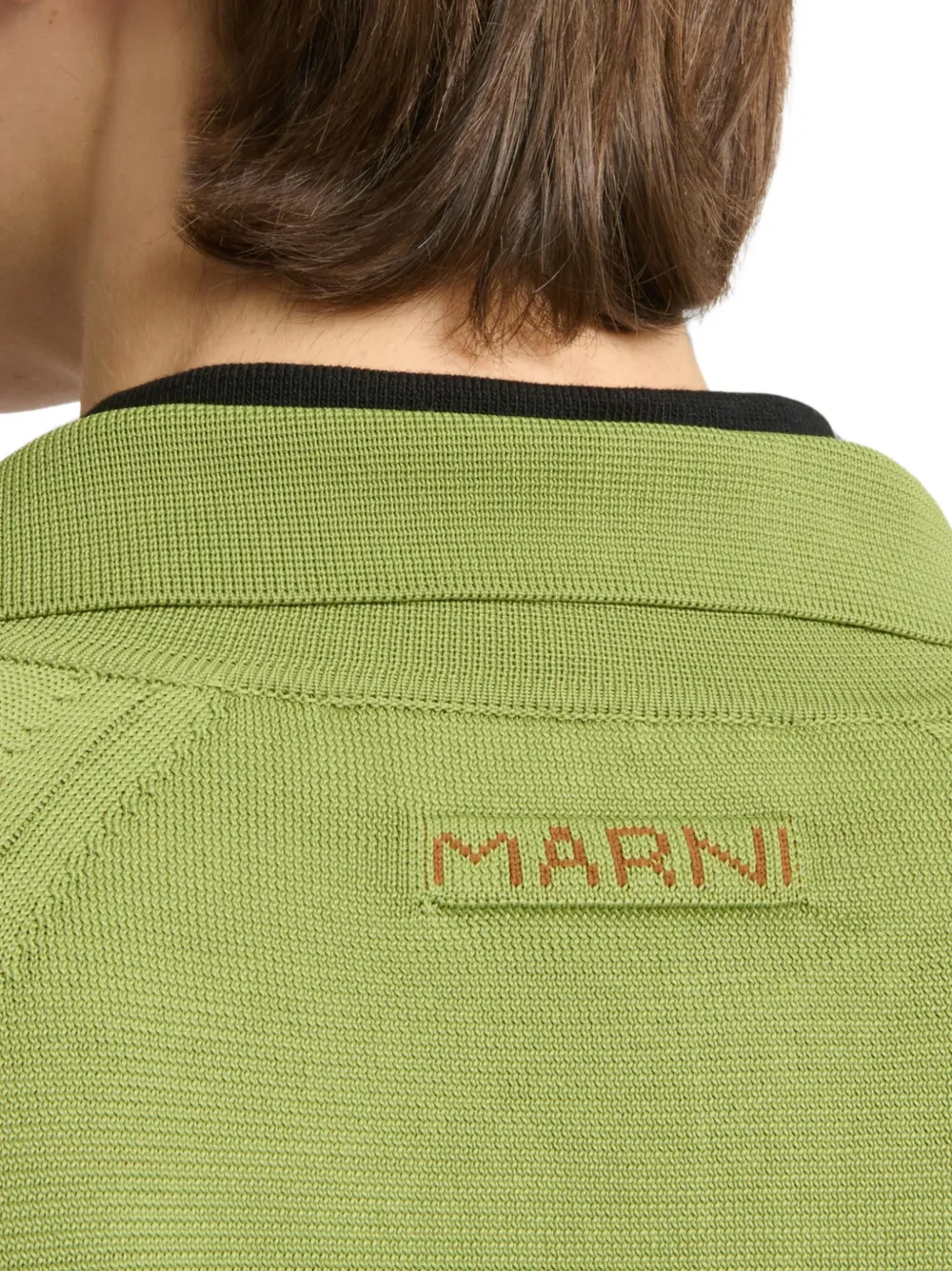 Marni Techno gebreid vest met polokraag Groen