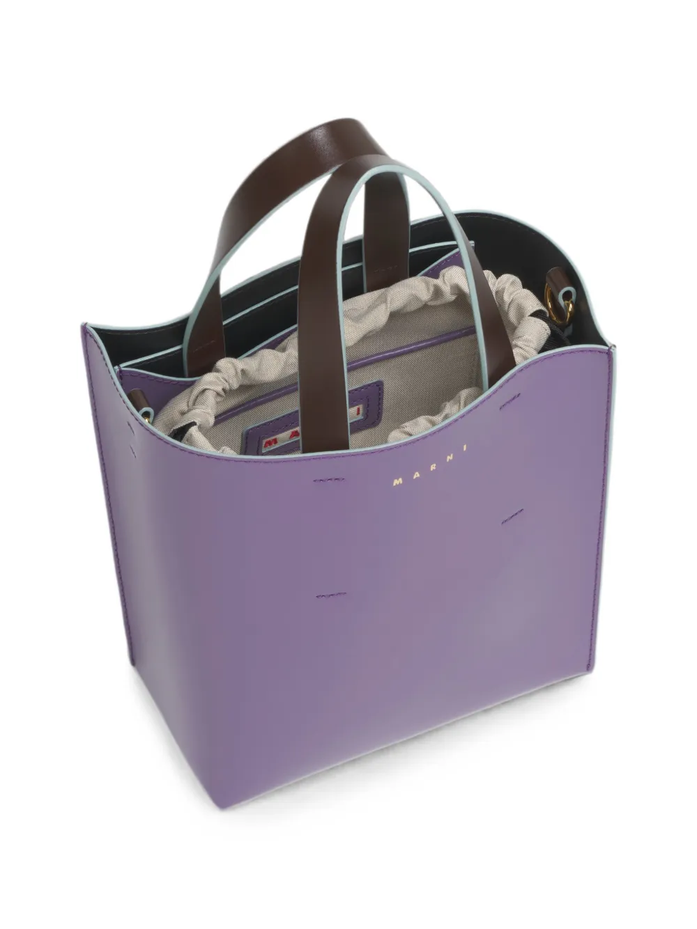 Marni Museo leren mini-tas Paars