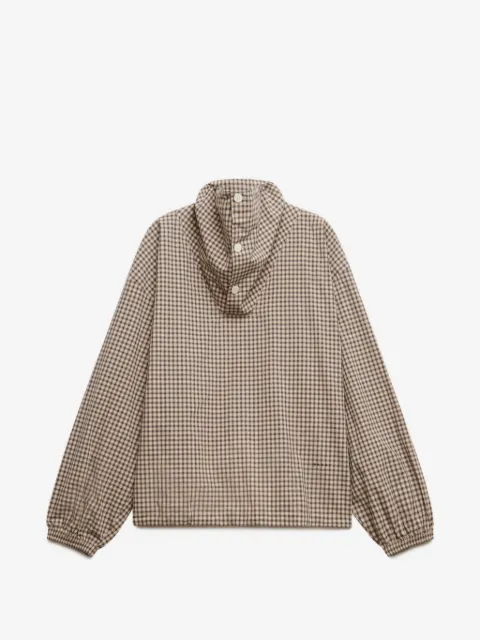 Marni checked funnel-neck shirt
