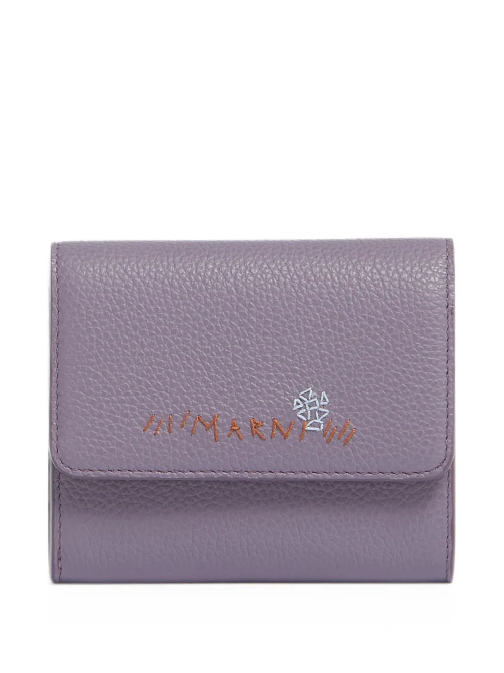 Marni Mending logo-embroidered leather cardholder - Viola
