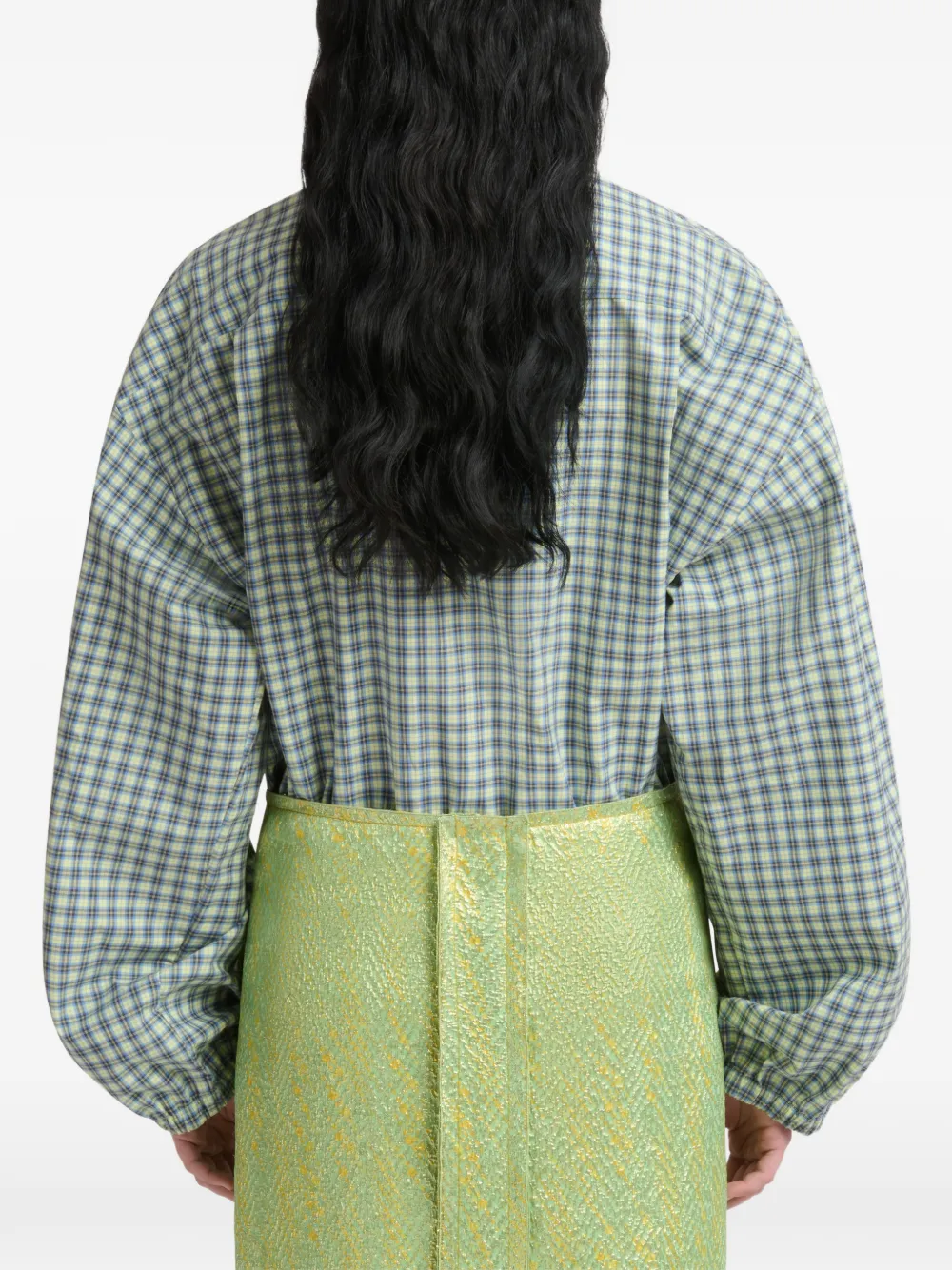 Marni Geruite rok met trekkoord Wit