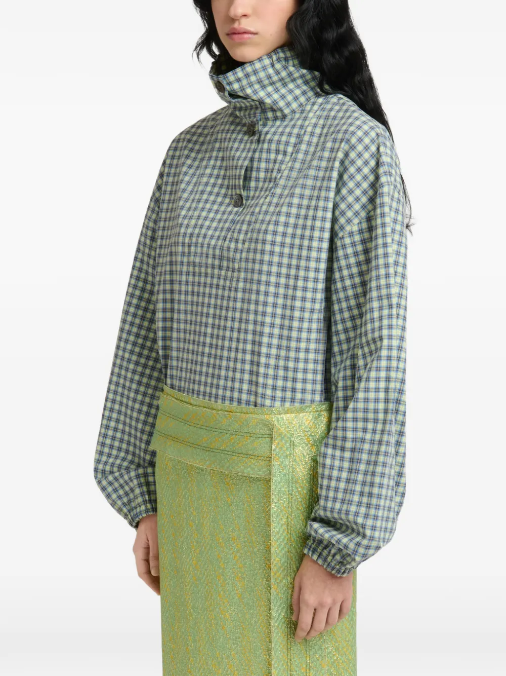 Marni Geruite rok met trekkoord Wit