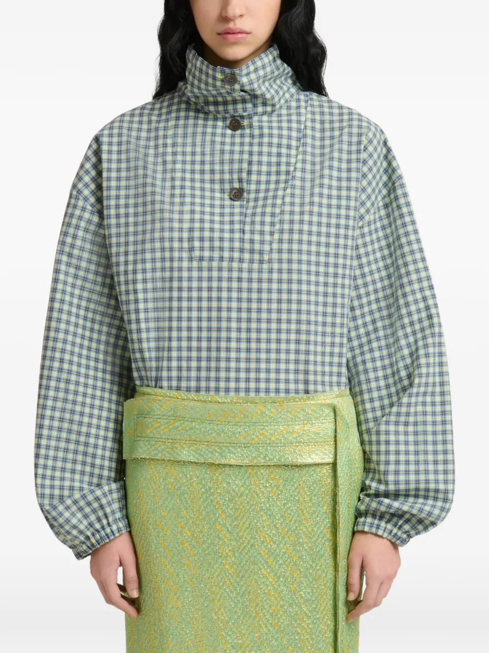 Marni Geruite rok met trekkoord Wit