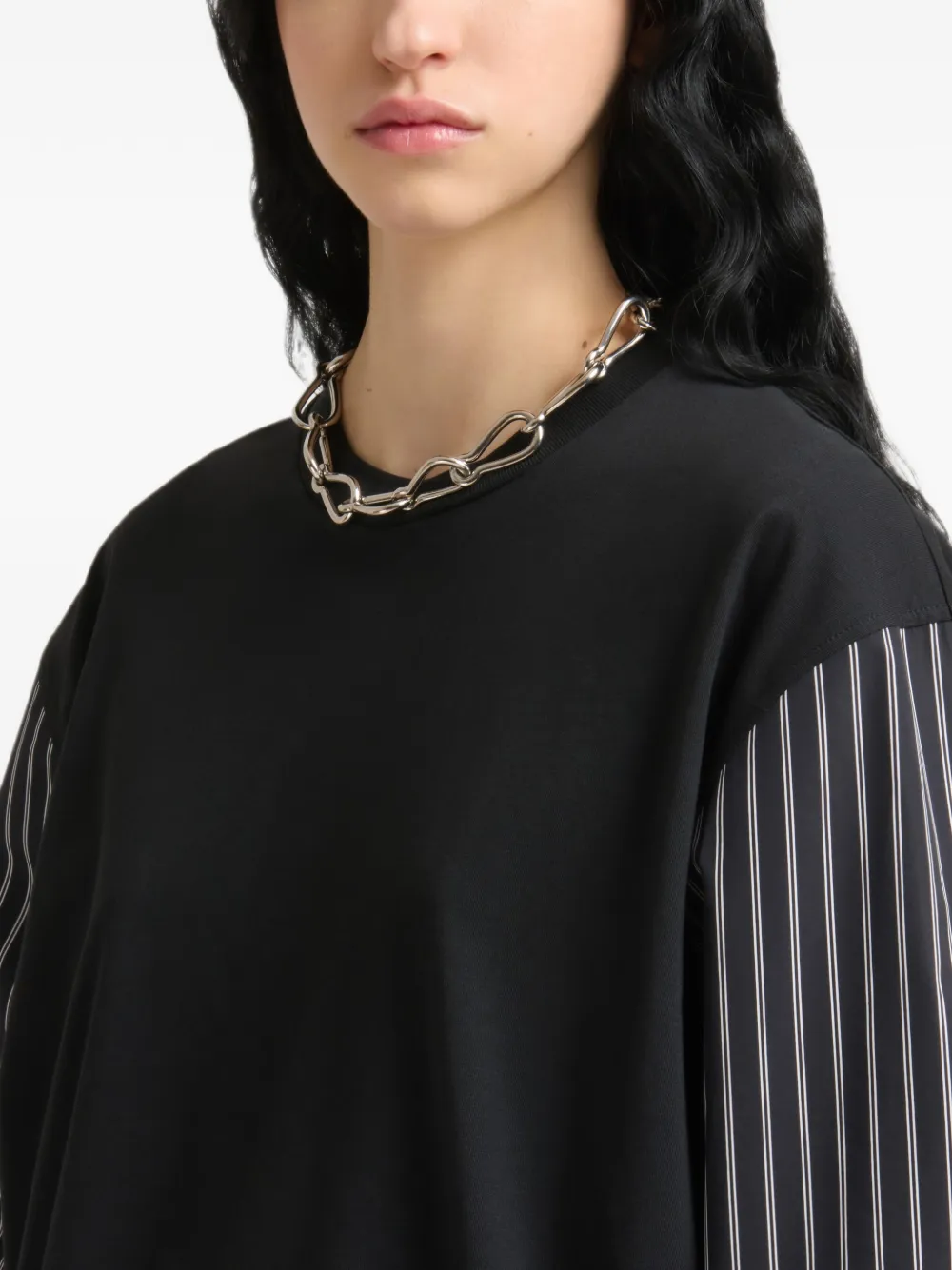 Marni T-shirt met gestreepte mouwen Zwart