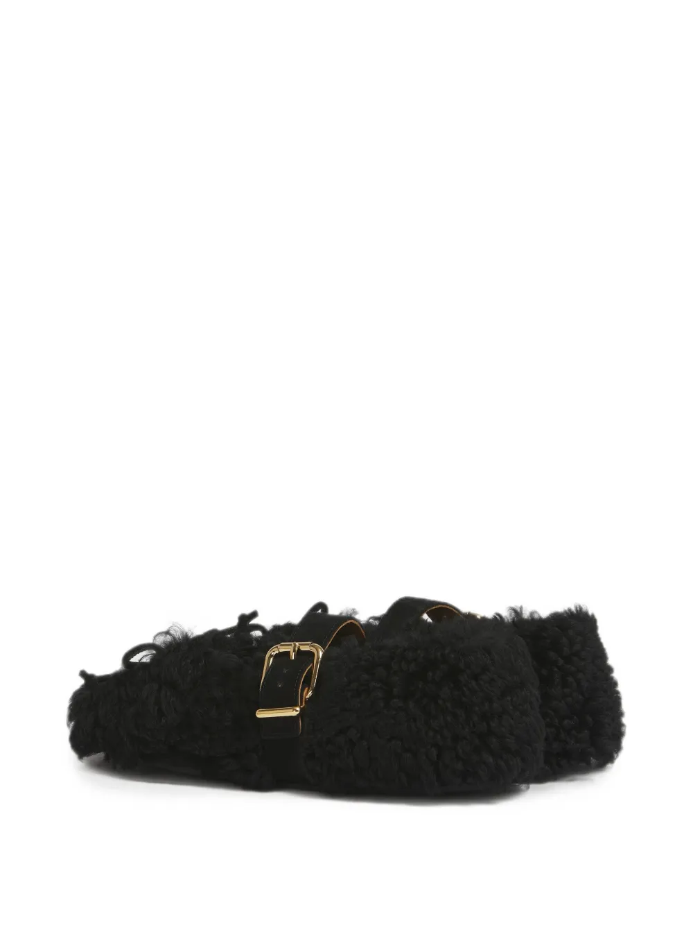 Marni Zwarte lammy ballerina's met gesp