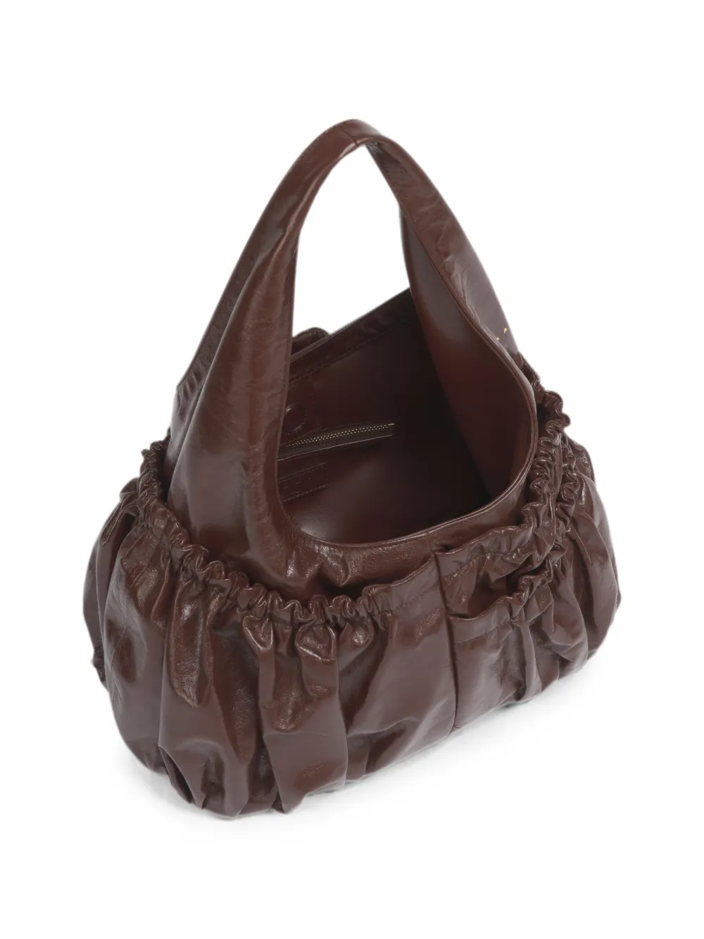 Marni Leren gesmockte tas Bruin