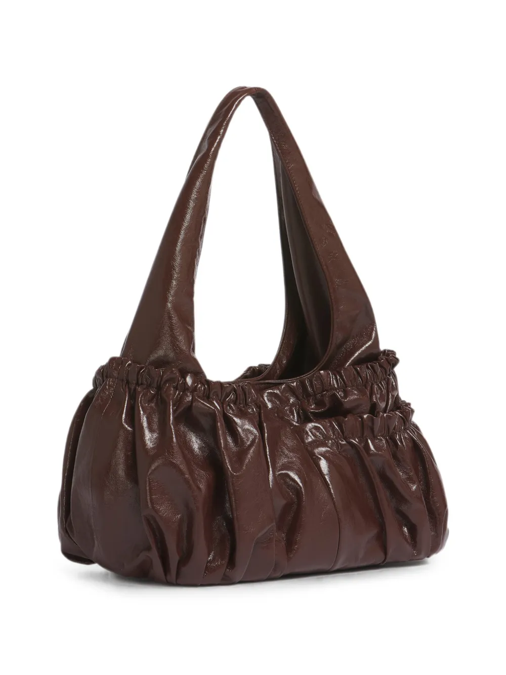 Marni Leren gesmockte tas Bruin