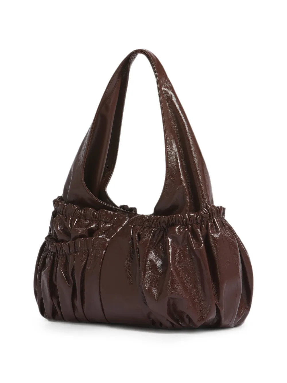 Marni Leren gesmockte tas Bruin