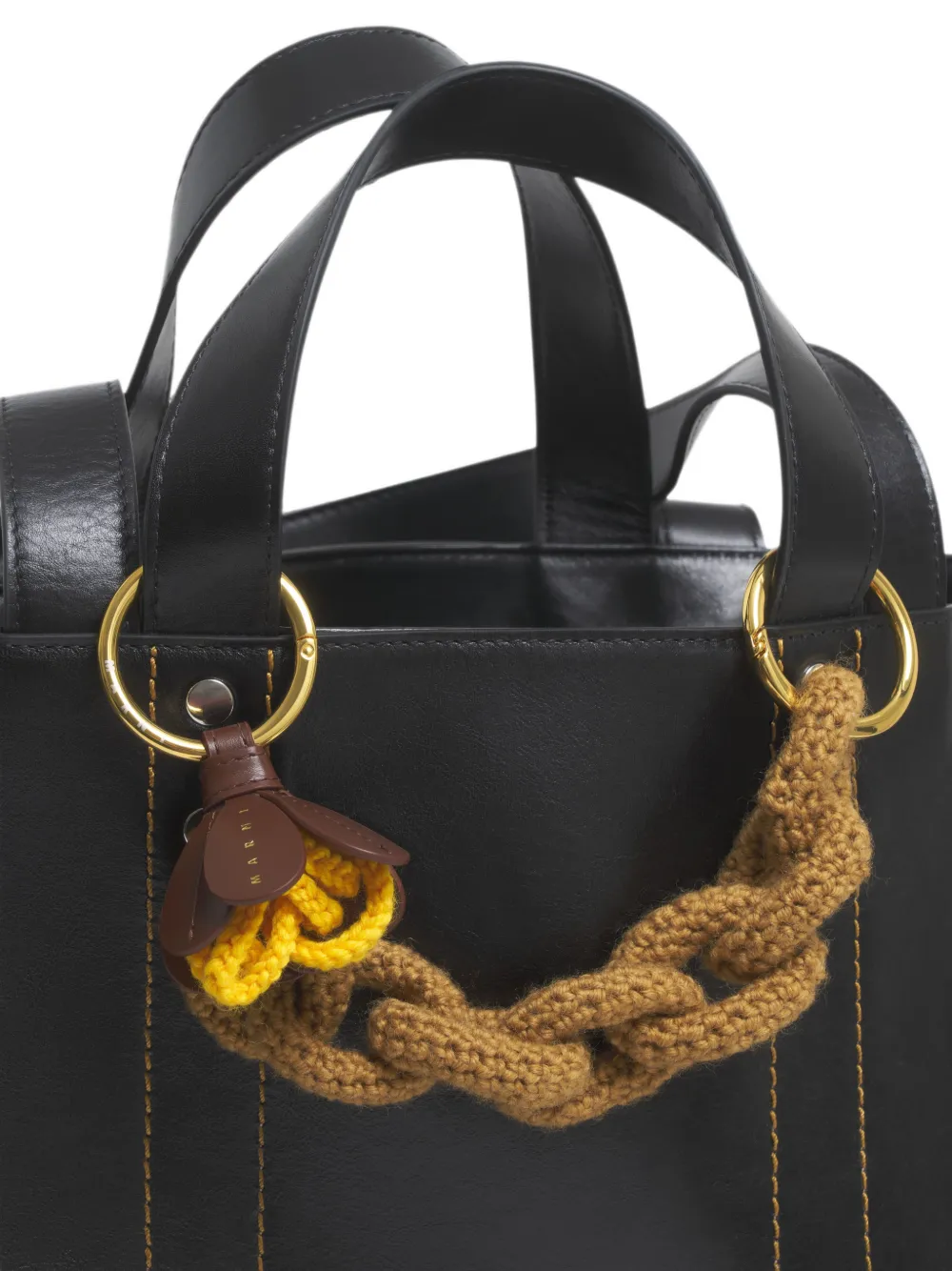 Marni Sleutelhanger met gehaakt bloem-detail Beige