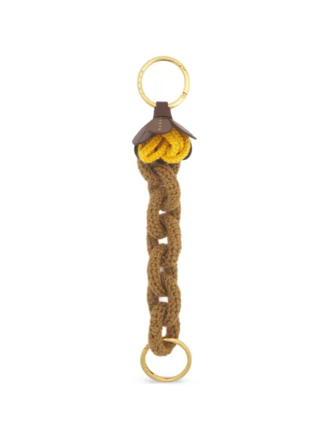 Marni crochet-knit flower-detail keyring