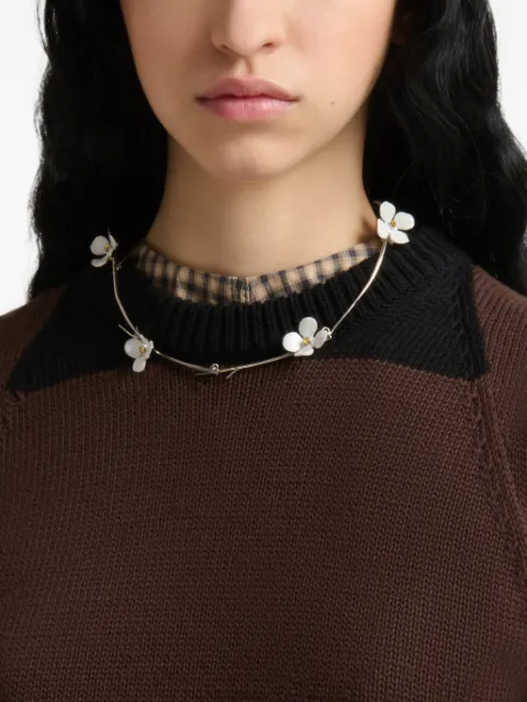 Marni white enamel daisy necklace