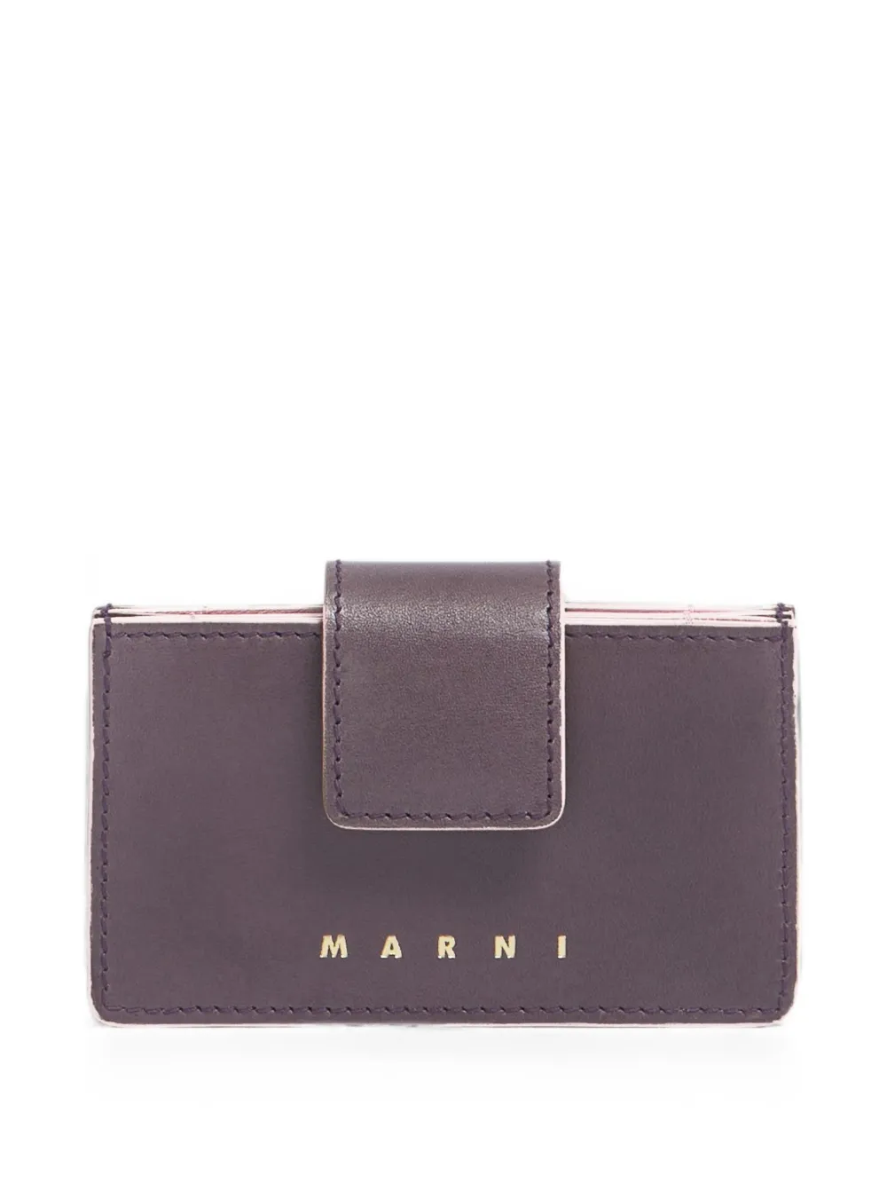 Marni Kartenetui mit Seitenfalten und Logo-Print - Violett