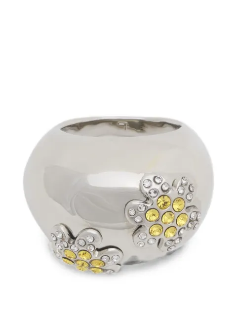 Marni yellow-rhinestone daisy ring