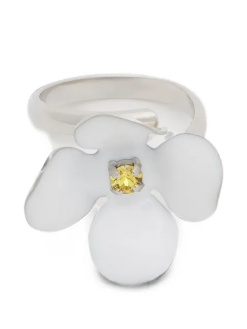 Marni white enamel daisy ring