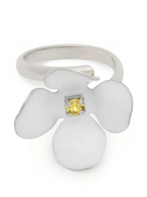 Marni white enamel daisy ring