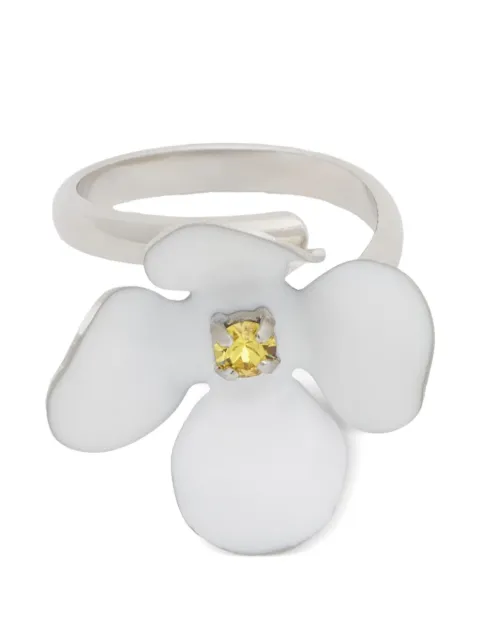 Marni white enamel daisy ring