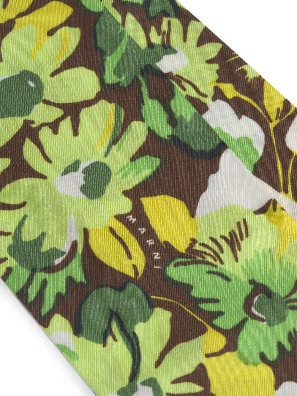 Marni Pop Flowers zijden sjaal Groen