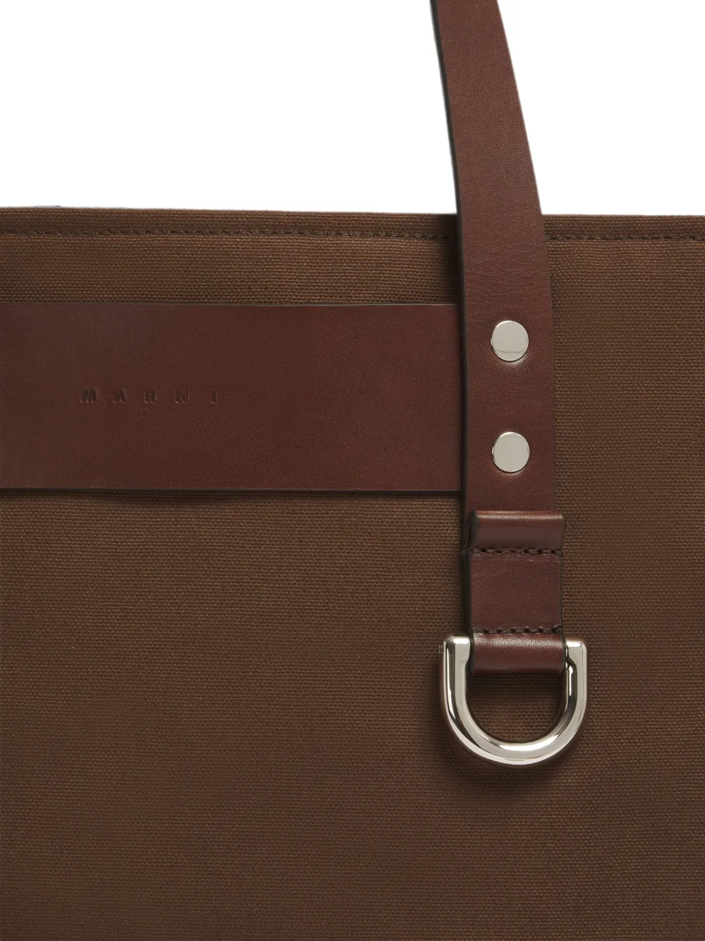 Marni Canvas shopper met leren afwerking Bruin