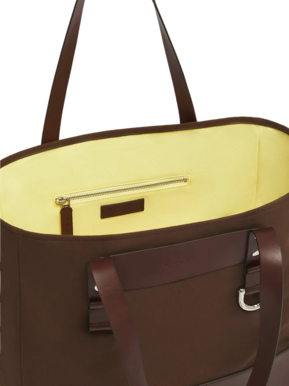 Marni Canvas shopper met leren afwerking Bruin