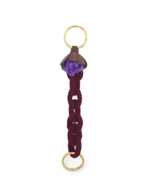 Marni llavero de crochet rojo y morado