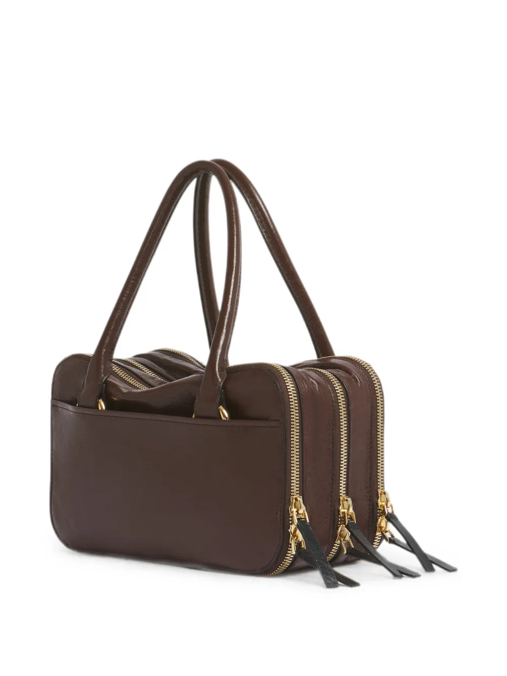 Marni Kleine Boxyne leren tas Bruin