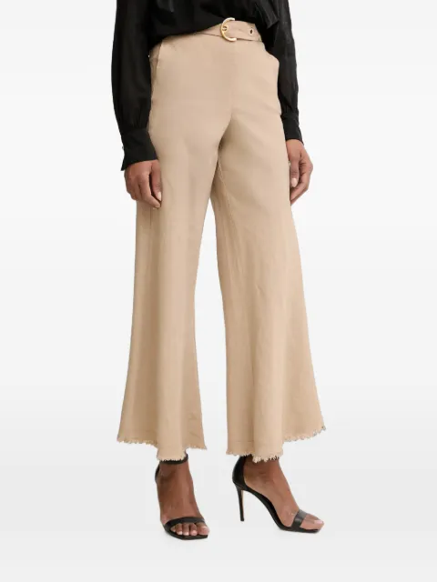 PINKO pantalones con dobladillo deshilachado y cinturón
