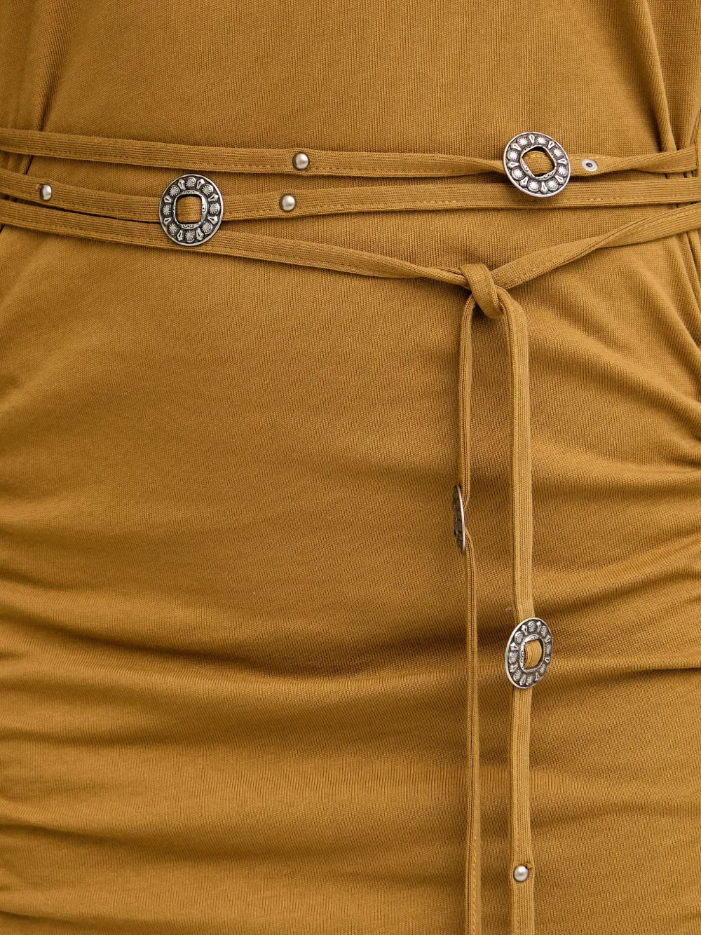 PINKO Mini-jurk met ruches en ceintuur Bruin
