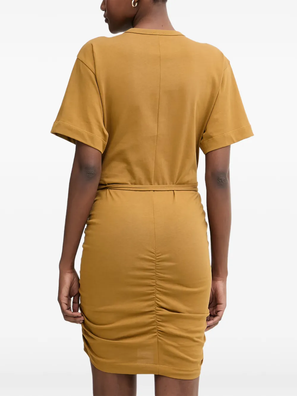 PINKO Mini-jurk met ruches en ceintuur Bruin