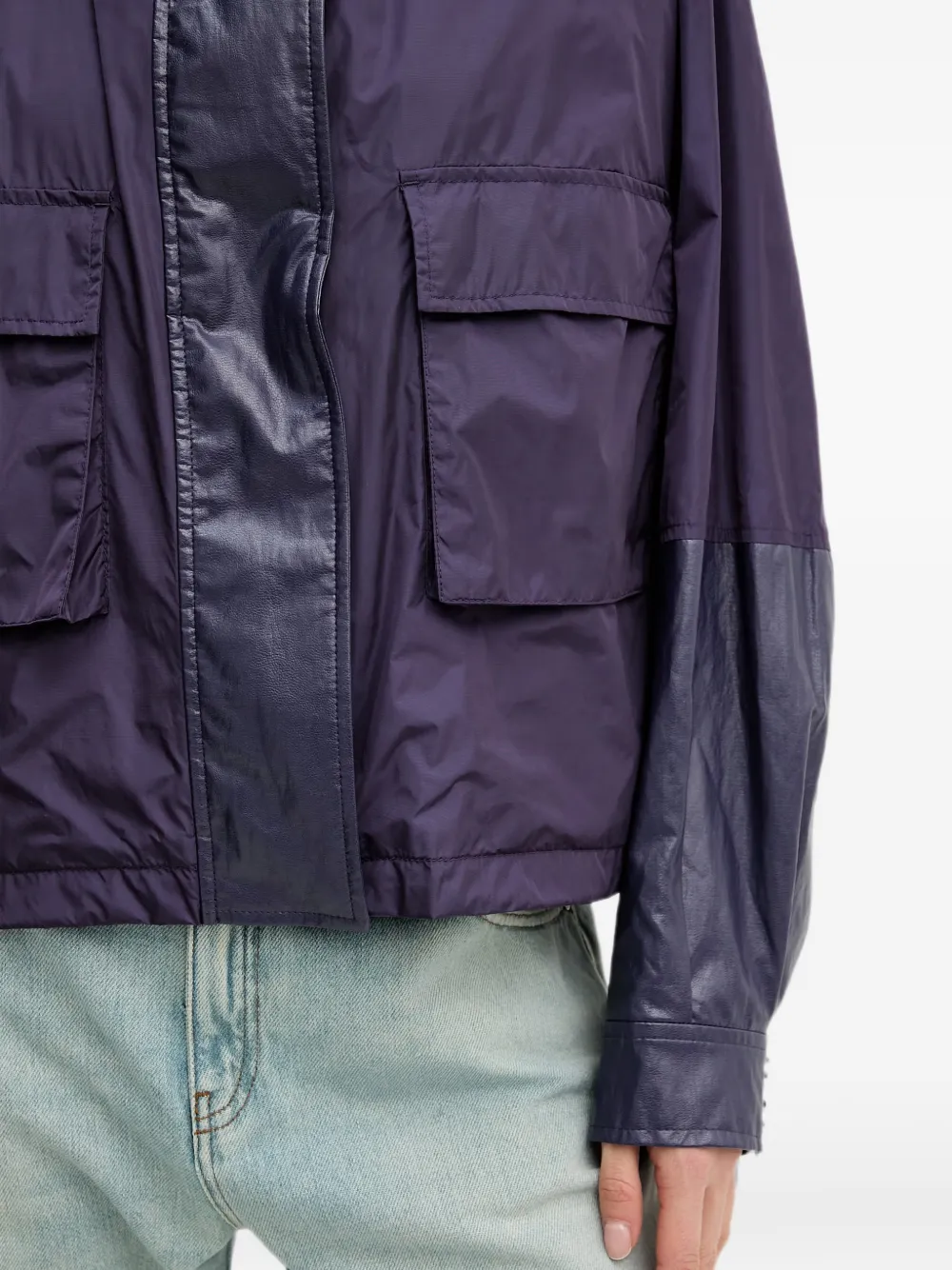 PINKO Jack met capuchon en vlakken Paars