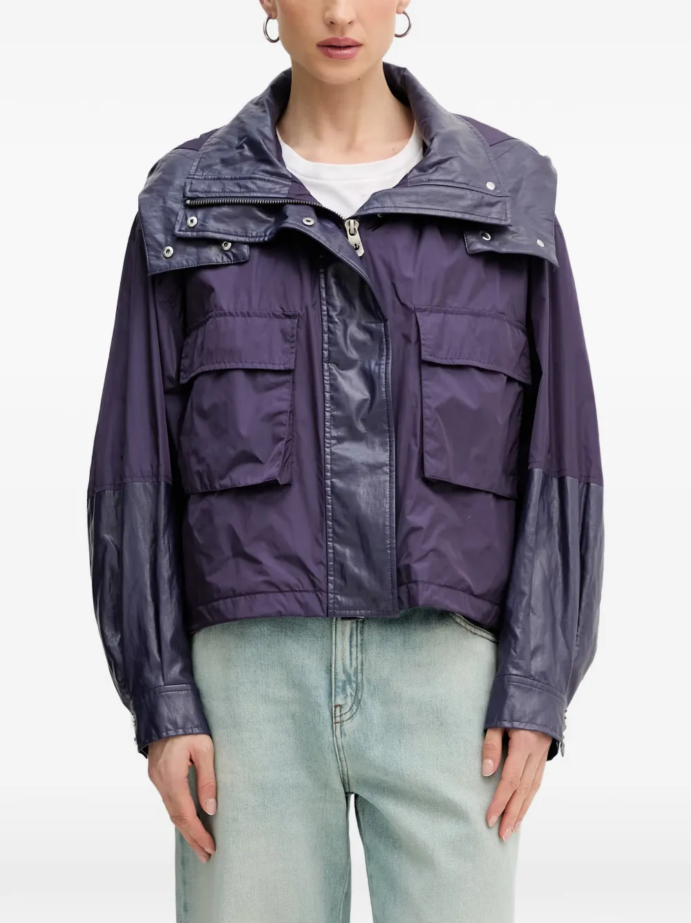 PINKO hooded panelled jacket - Violett