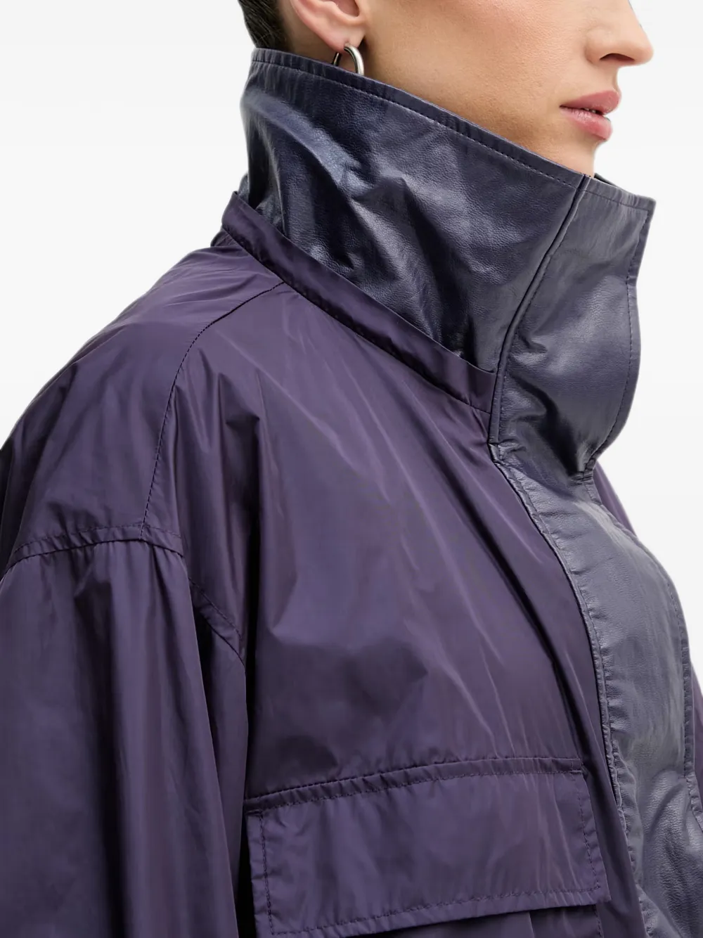 PINKO Jack met capuchon en vlakken Paars
