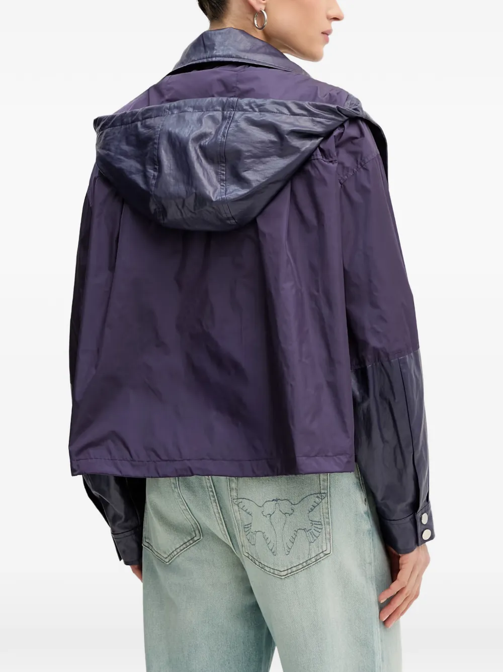 PINKO Jack met capuchon en vlakken Paars