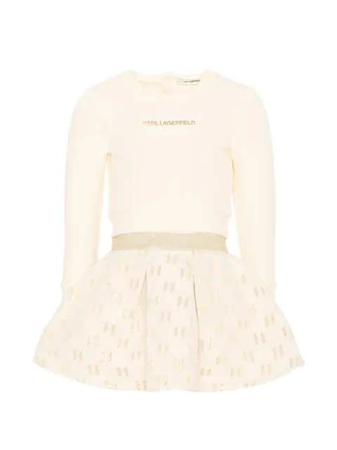 Karl Lagerfeld Kids logo-print monogram-pattern playsuit